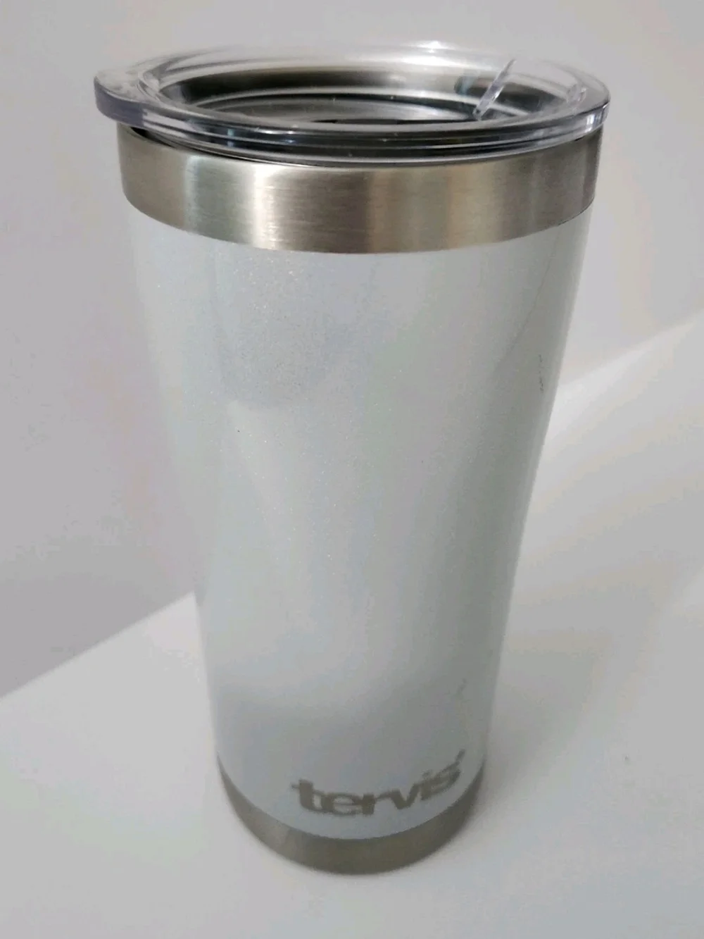 Tervis Stainless Steel Shimmering White Stainless Steel Travel Tumbler with Lid